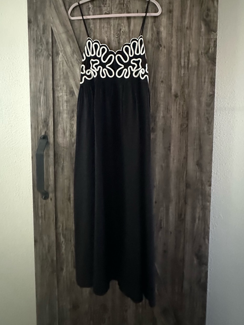 Target Black Maxi Dress with White Appliqué Bodice